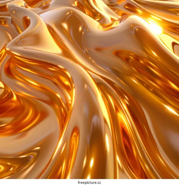 Abstract Gold Liquid Flow: Metallic Texture Art
