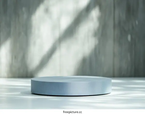 Modern Light Gray Round Display Podium