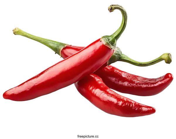 [Transparent Background PNG]Close up of Fresh Red Chili Peppers