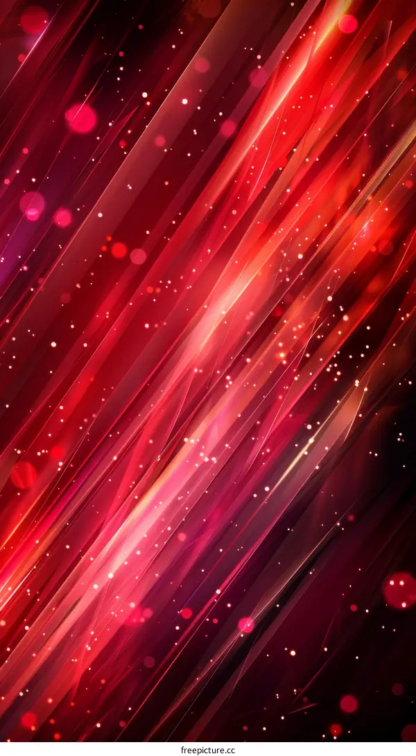 Abstract Red Bokeh Background with Diagonal Lines