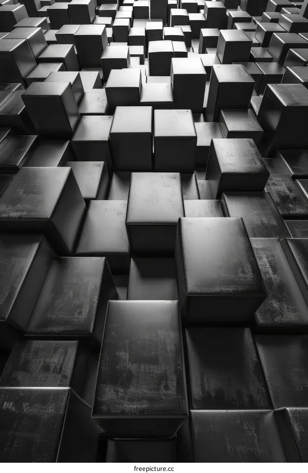Black 3D cubes background