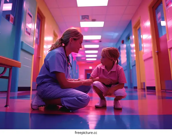 Little Girl Talking to Doctor