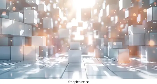 Mesmerizing Sci-Fi Background with Luminescent Cubes