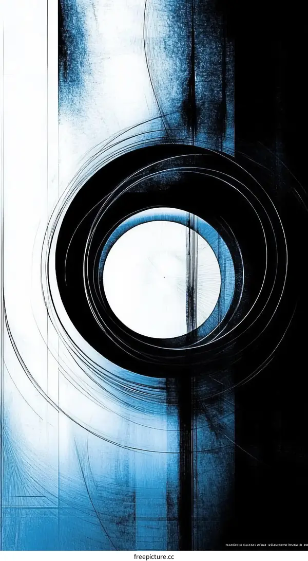 Abstract Blue and Black Circle Design