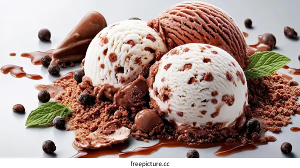 Delicious Chocolate and Vanilla Ice Cream Dessert