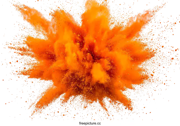 [Transparent Background PNG]Orange Powder Explosion Abstract Image