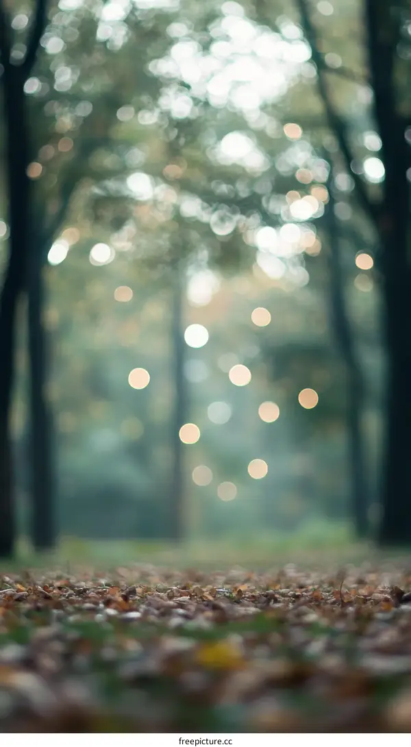 Autumn Forest Path Blurred Background