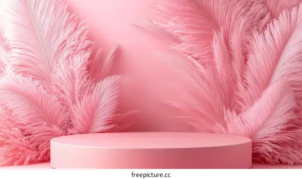 Pink Feather Display Platform