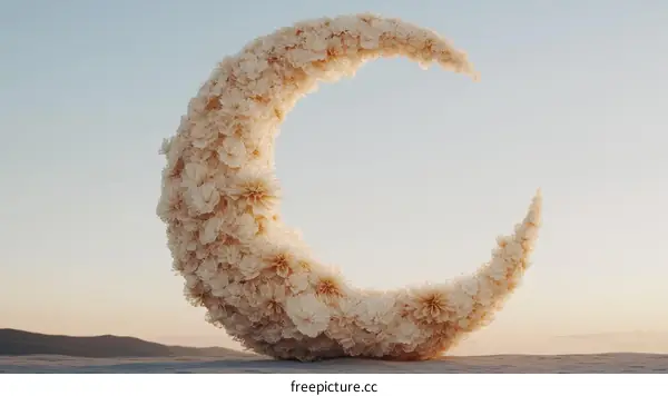 Floral Crescent Moon Decoration