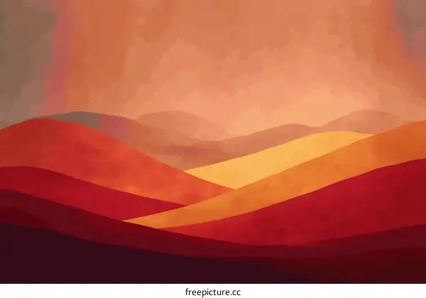 Abstract Colorful Mountain Landscape Artwork