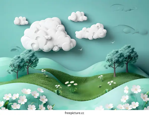 Illustration of a beautiful countryside