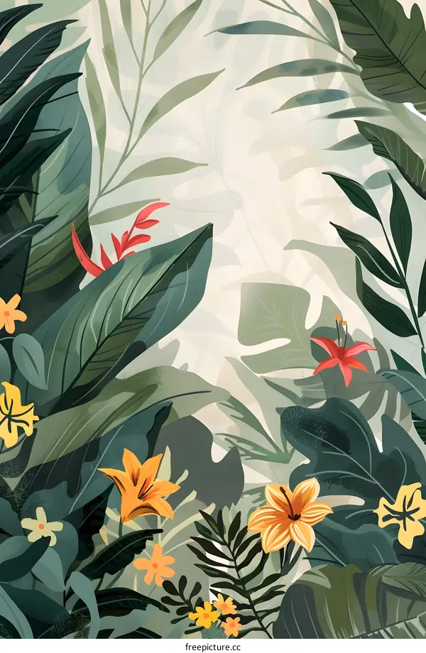 Green Tropical Foliage Background