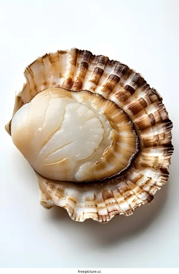Fresh Scallop on White Background