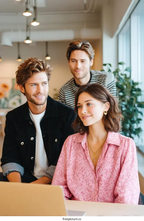 Business Colleagues Working Together on Laptop