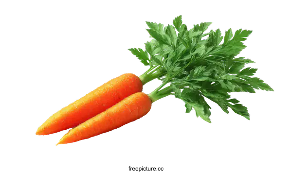 [Transparent Background PNG]Fresh Baby Carrots with Green Leaves