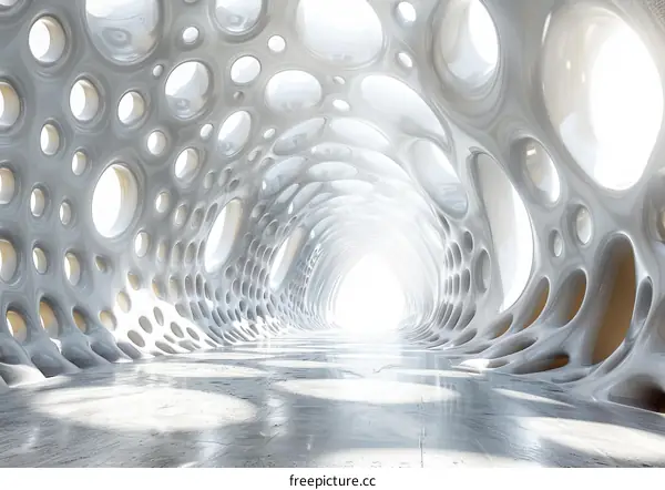 Futuristic Tunnel with Parametric Shapes