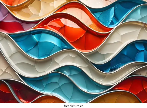 Abstract Colorful Waves Background