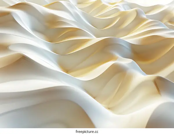 Abstract Wave Pattern in White and Yellow