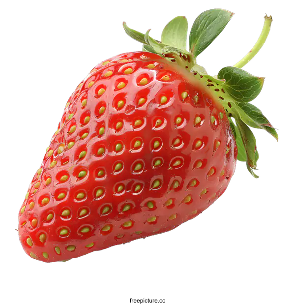 [Transparent Background PNG]Fresh red strawberry on white background