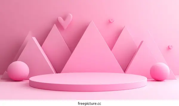 Abstract Pink Geometric Display Product Presentation