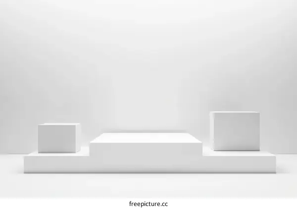 Abstract White Geometric Display Platform