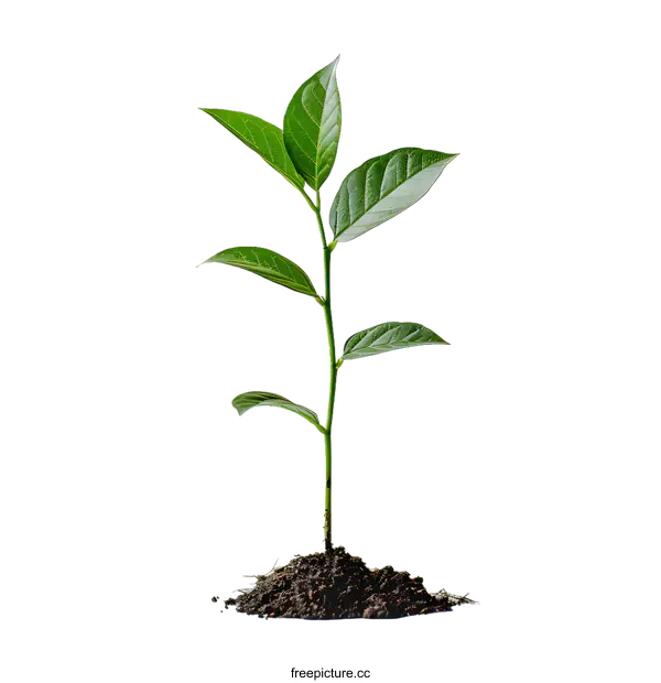 [Transparent Background PNG]A green sprout grows from a pile of soil.