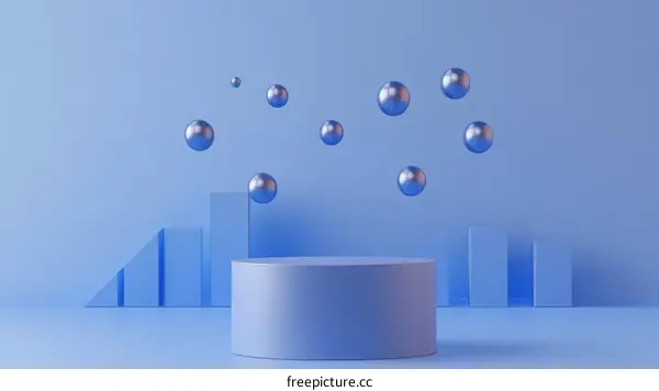 Abstract Geometric Display Minimalist Light Blue Background