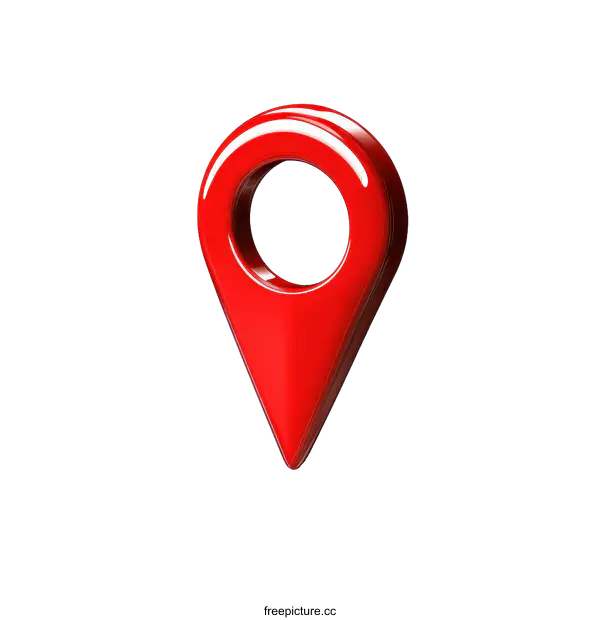 [Transparent Background PNG]3D Red Location Marker Illustration