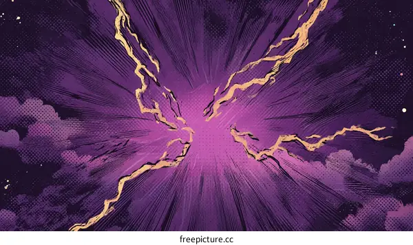 Dynamic Purple Explosions in the Night Sky