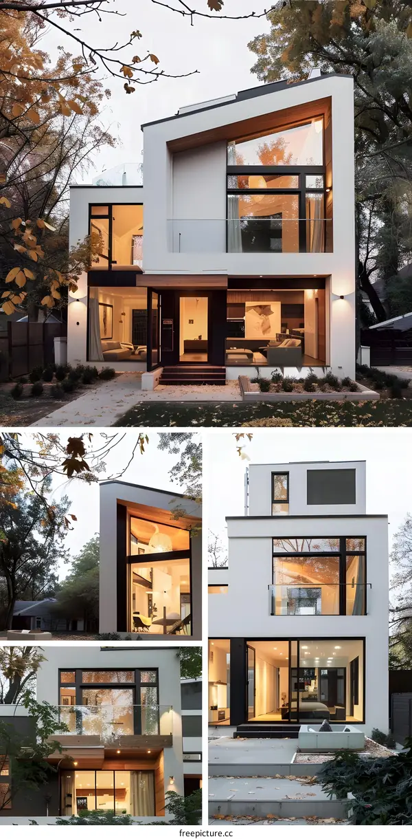 Modern Architecture House with Large Windows and Minimalist Design