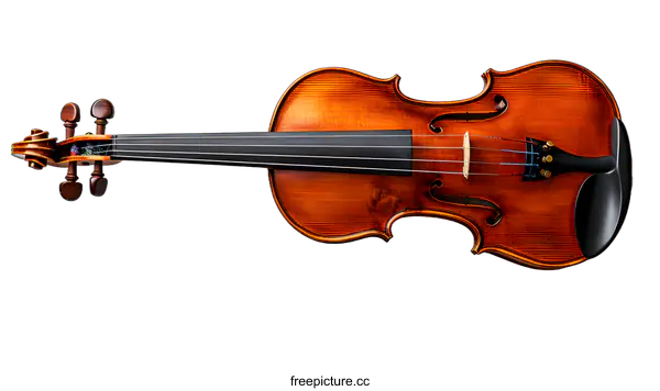 [Transparent Background PNG]An old violin placed on a white surface