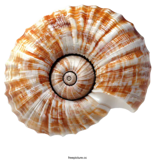 [Transparent Background PNG]Spiral Seashell Detail Close-up