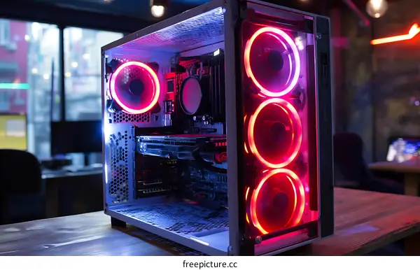Gaming PC Case with RGB Lighting