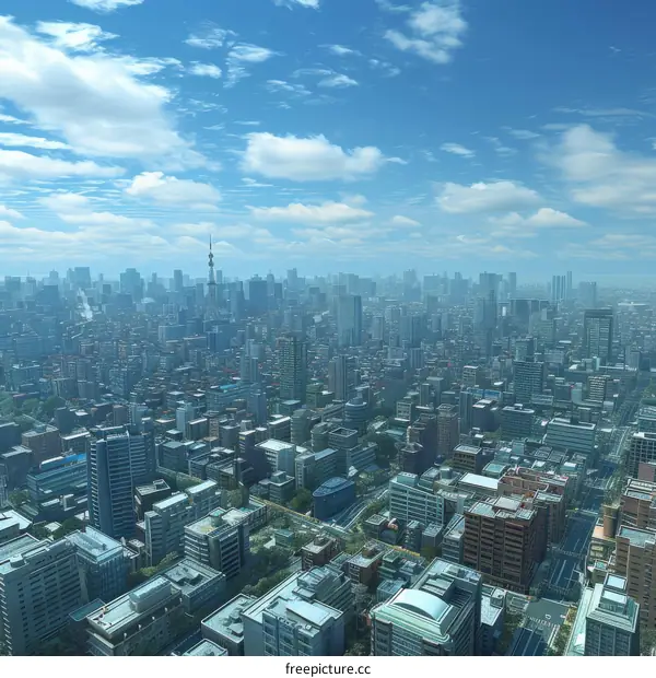 Modern City Skyline with Skyscrapers