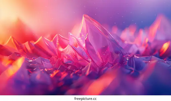 Abstract 3D Rendering of Pink and Purple Mountains