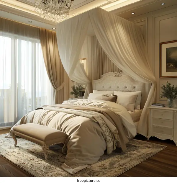 Elegant Luxury Bedroom Interior Design Illustration