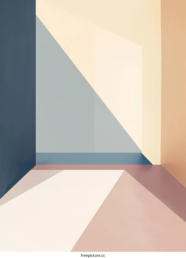 Abstract Geometric Shapes with Pastel Colors Interior Design