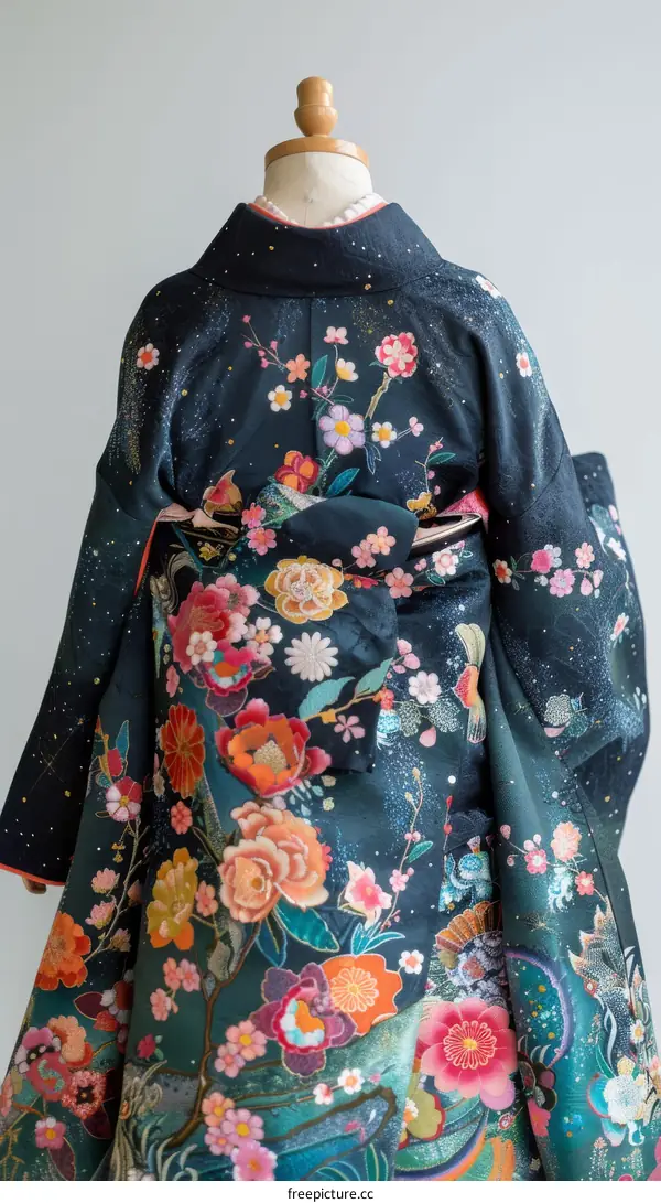 A Stunning Floral Kimono on a Mannequin