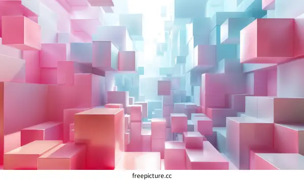 Pink and Blue 3D Cubes