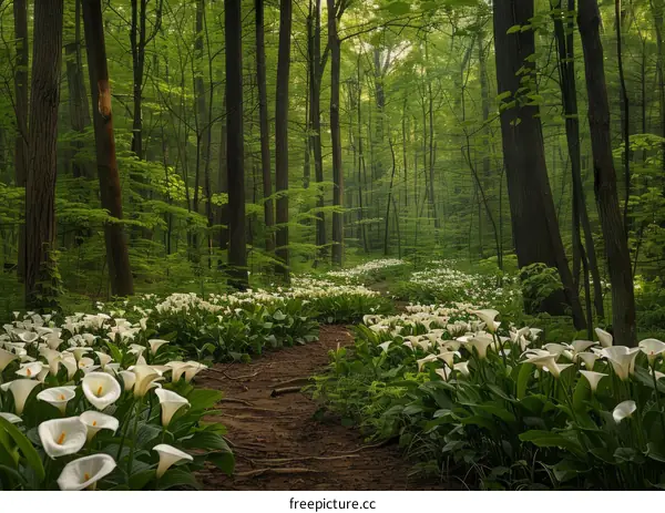 Calming Calla Lilies in Forest