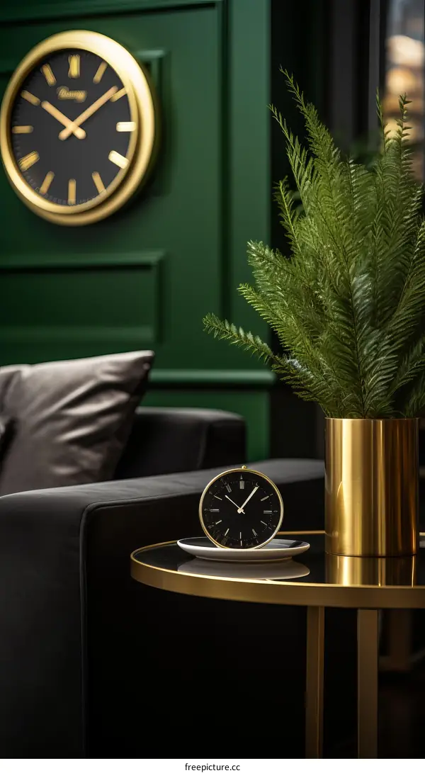 Elegant living room interior with stylish furniture and home accessories