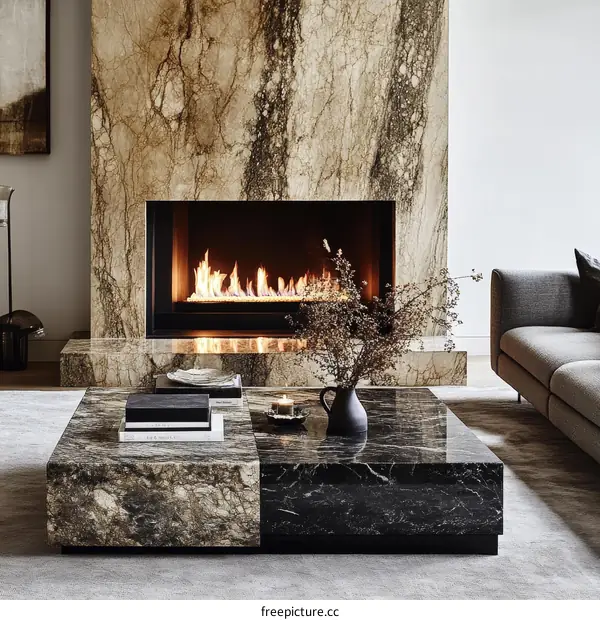 Modern Living Room with a Striking Coffee Table