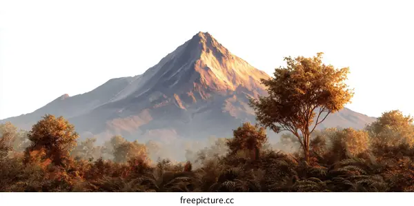 Sunrise over Volcanic Mountain Landscape