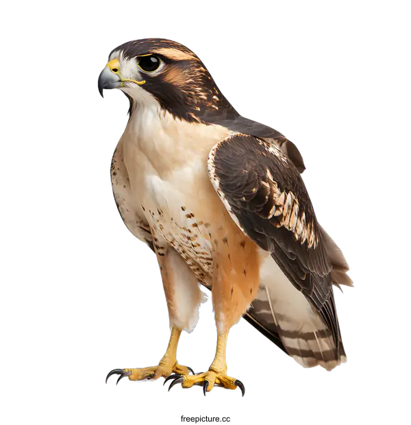 [Transparent Background PNG]Close Up of a Beautiful Hawk Against a White Background