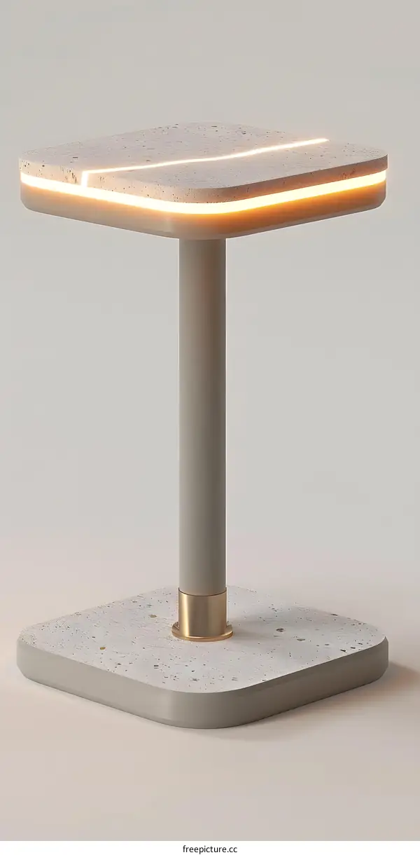 Minimalist Concrete Table with LED Light