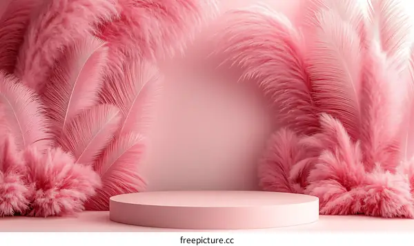 Pink Feather Display Stand Design