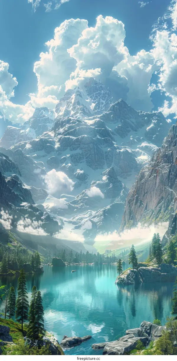 Majestic Mountain Lake Scenery