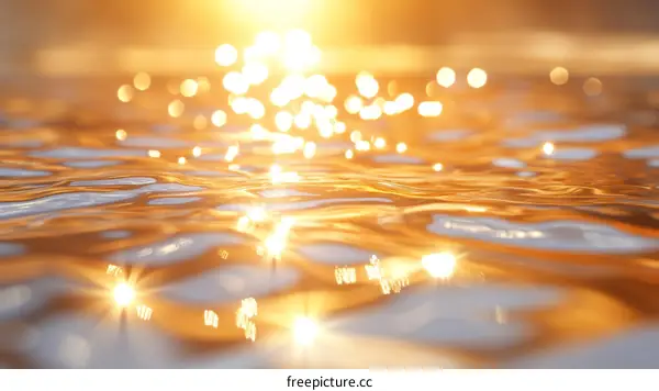 Golden Sunlit Water Surface Abstract