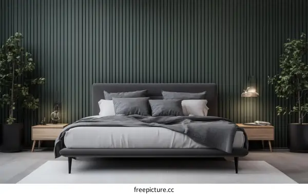 Modern Dark Green Bedroom Interior Design