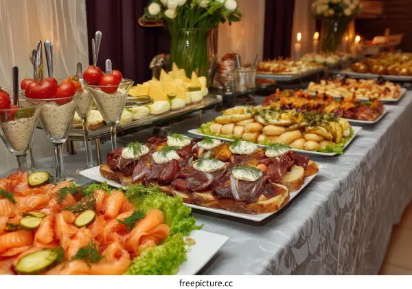 Delicious Buffet Food Selection